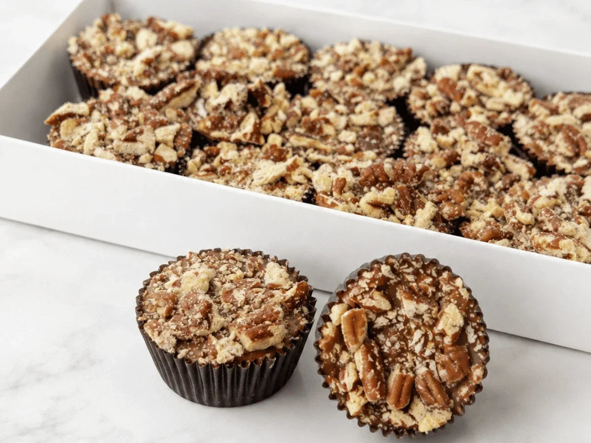 Salted Caramel Pecan Chocolate Cups