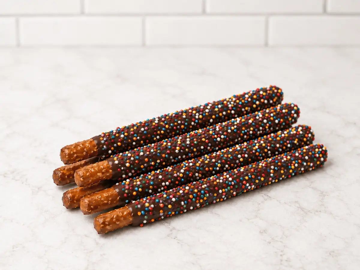Chocolate Dipped Pretzel Rods